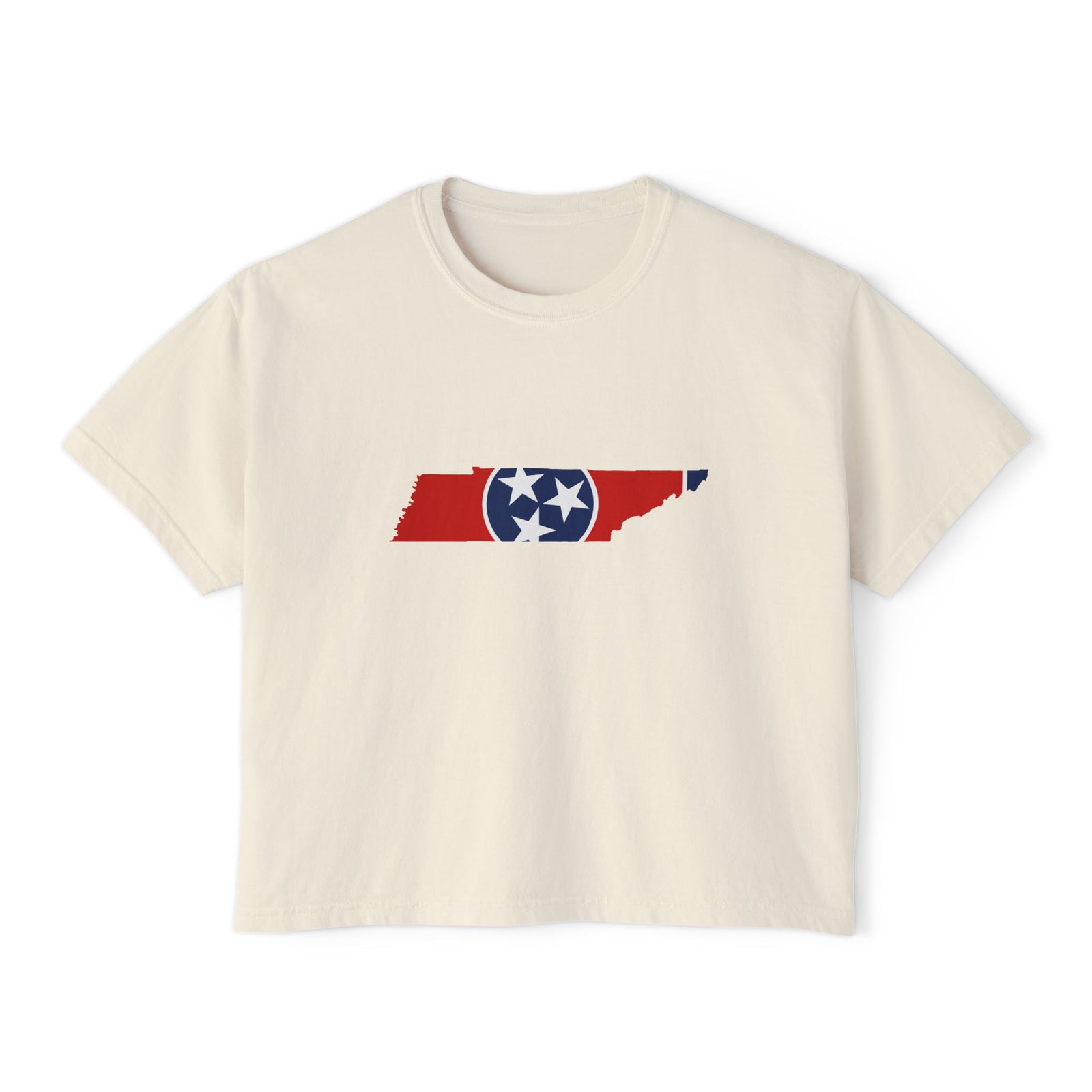 Cropped Tennessee Flag Ivory T Shirt