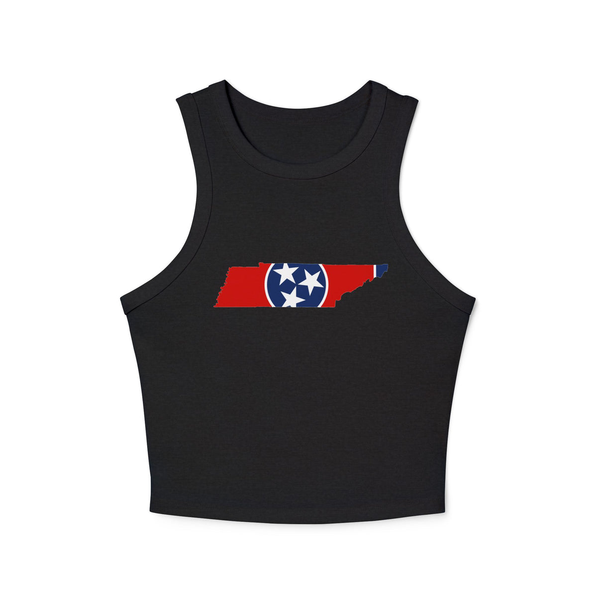 Tennessee Flag Cropped Black Tank Top