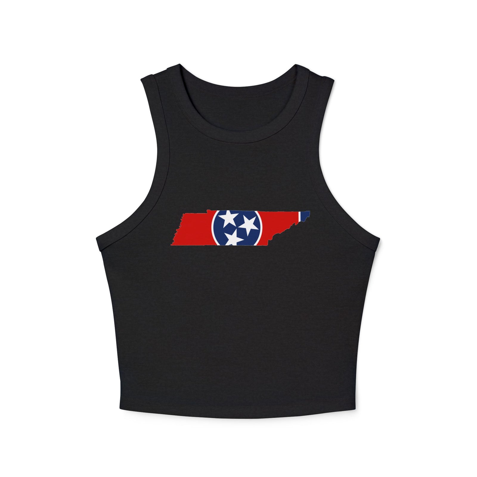 Tennessee Flag Cropped Black Tank Top