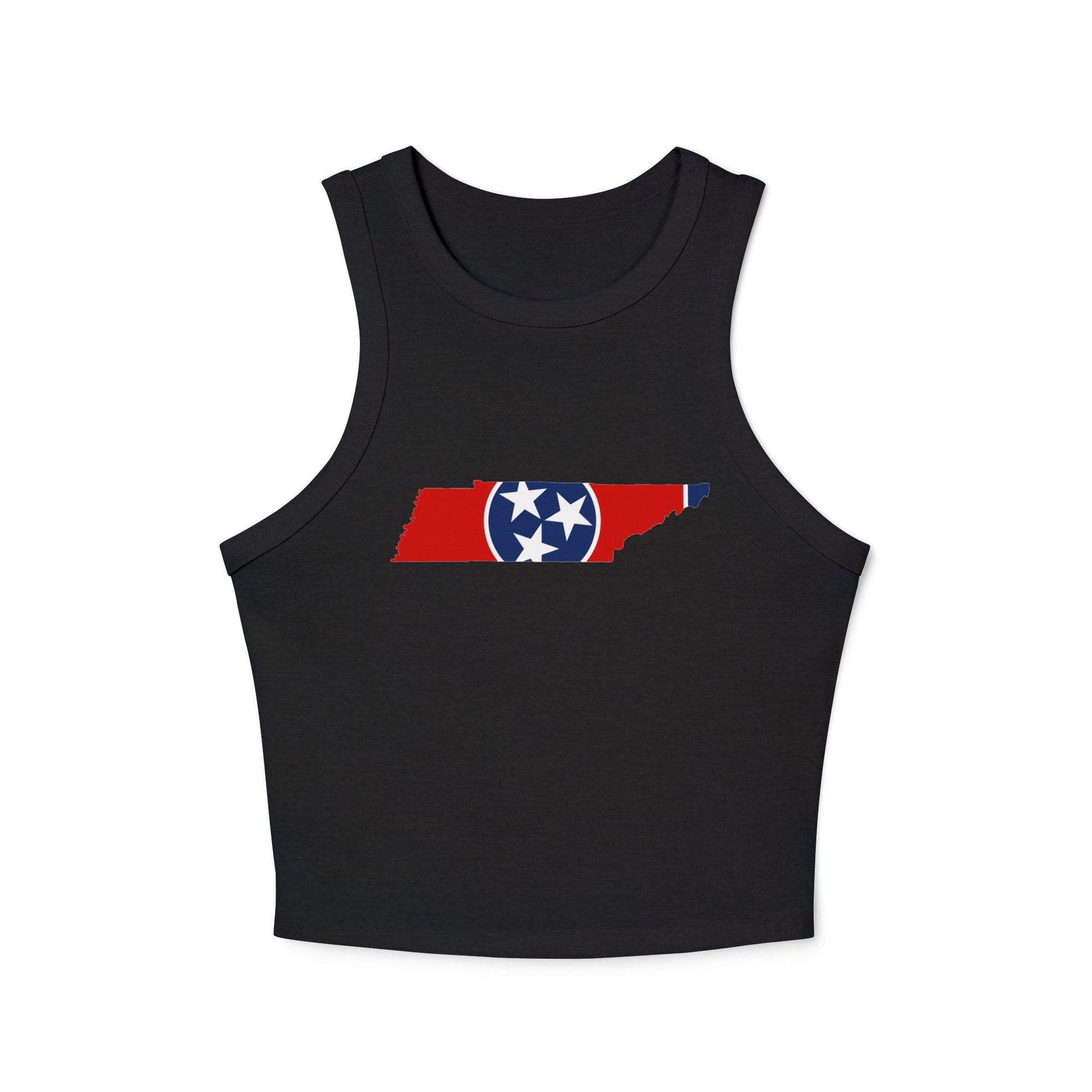 Tennessee Flag Cropped Black Tank Top
