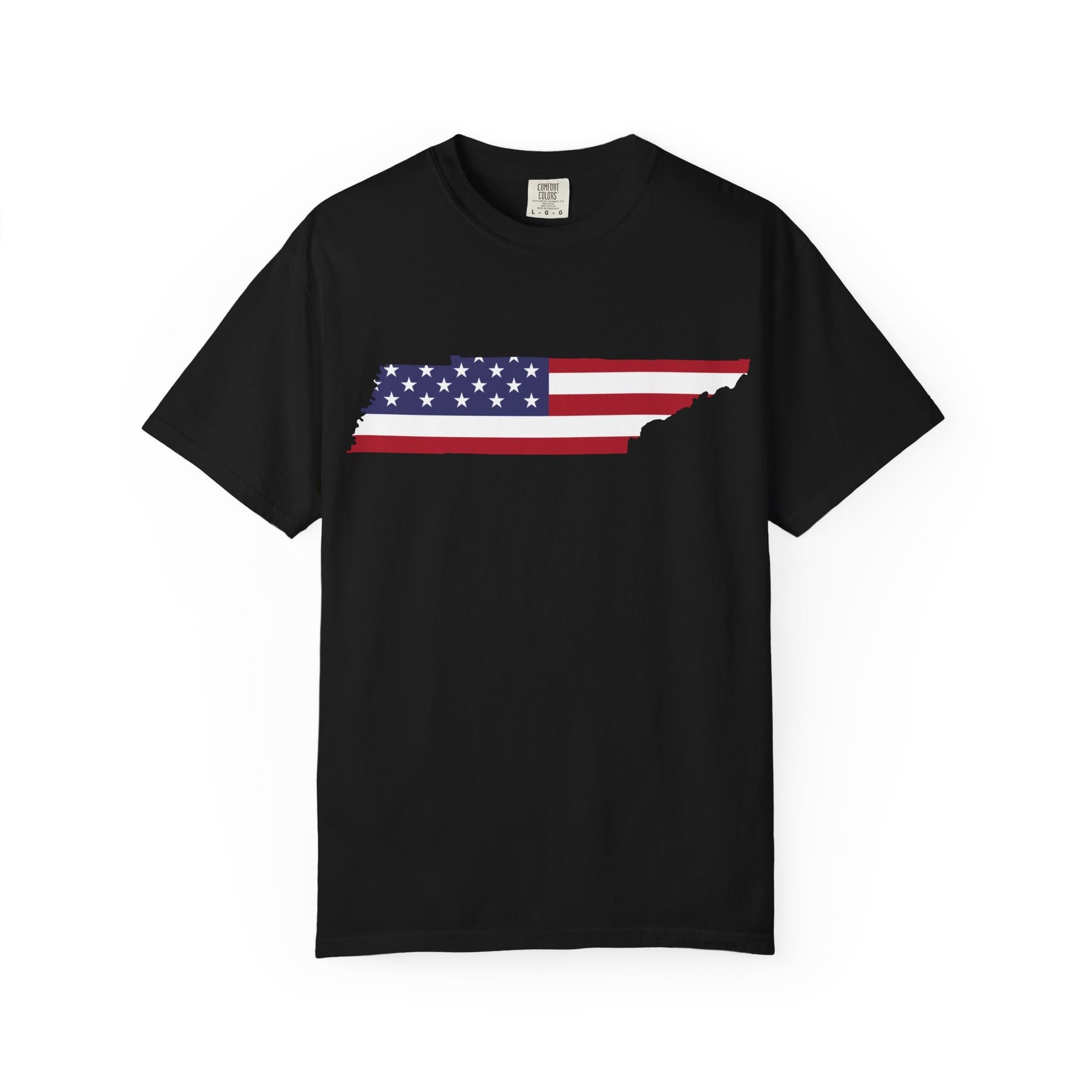 Tennessee American Flag Black T Shirt