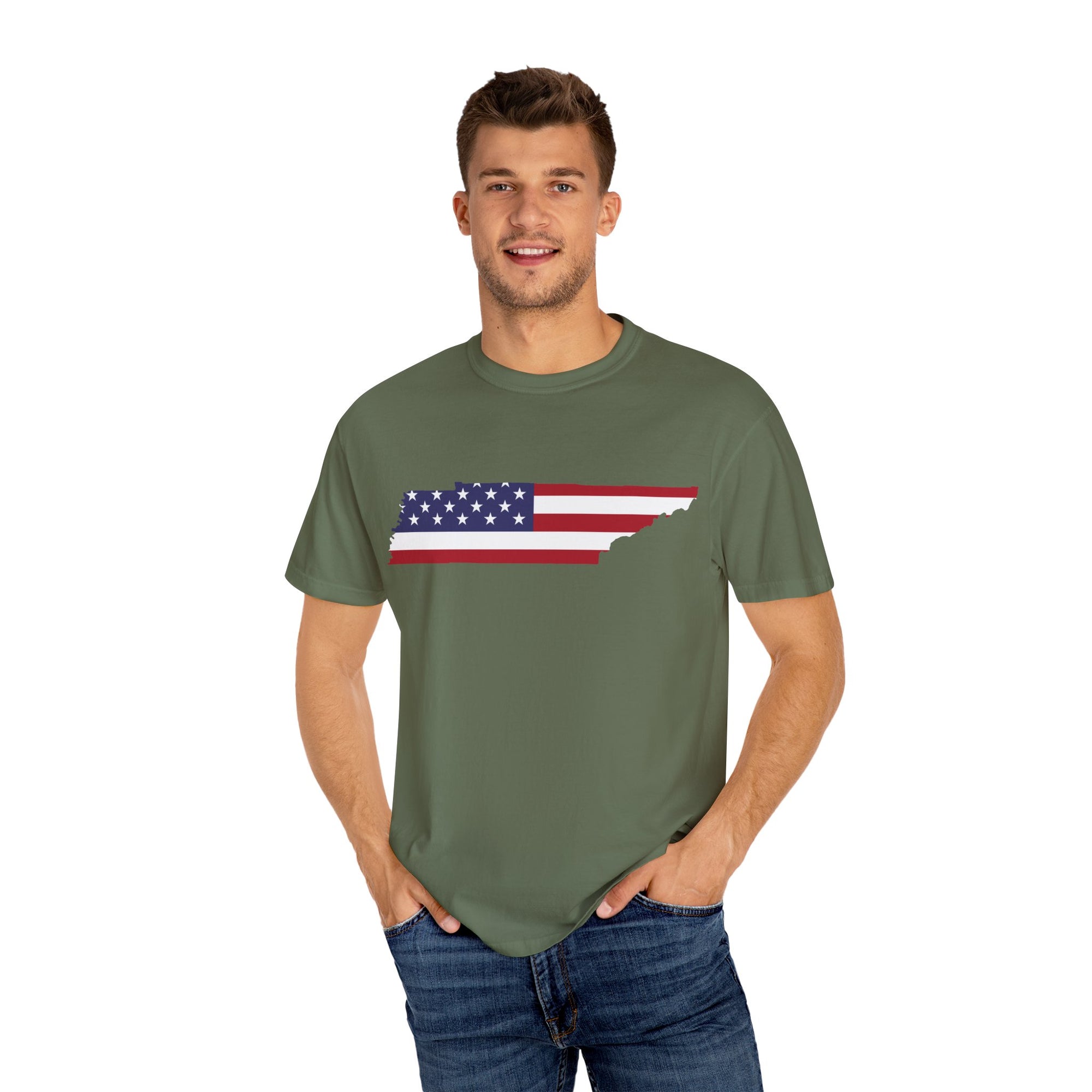 Tennessee American Flag Sage T Shirt