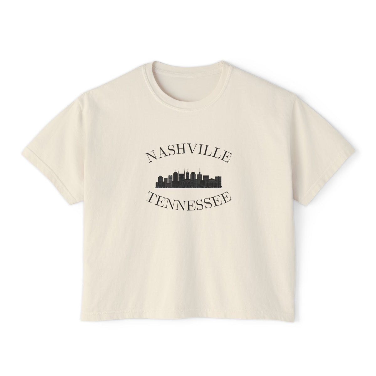 Nashville Skyline Women&#39;s Cropped Ivory T Shirt
