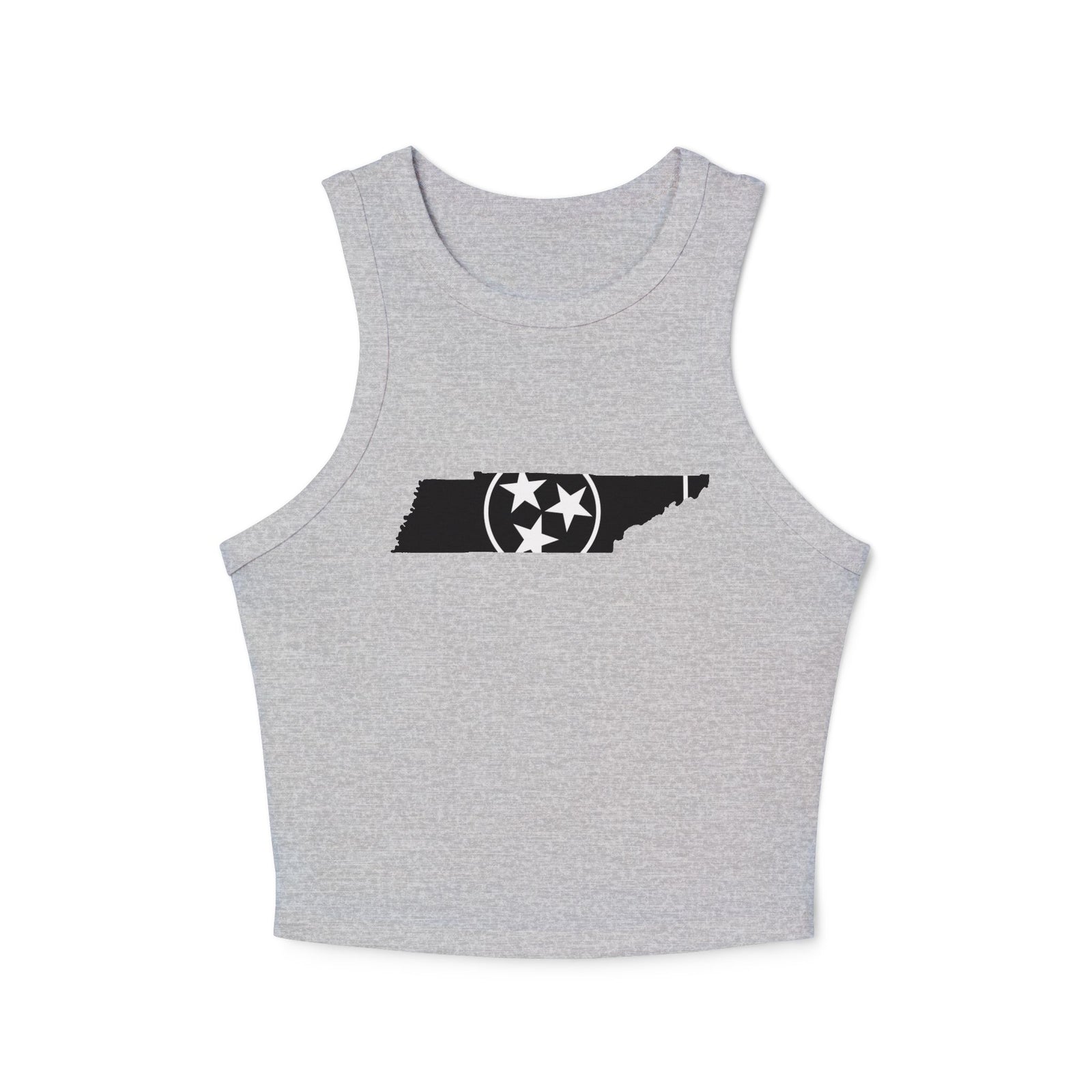 Black and White Tennessee Flag Cropped Gray Tank Top