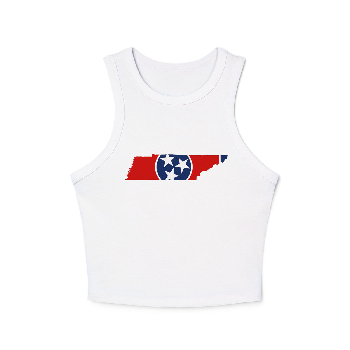 Tennessee Flag Cropped White Tank Top