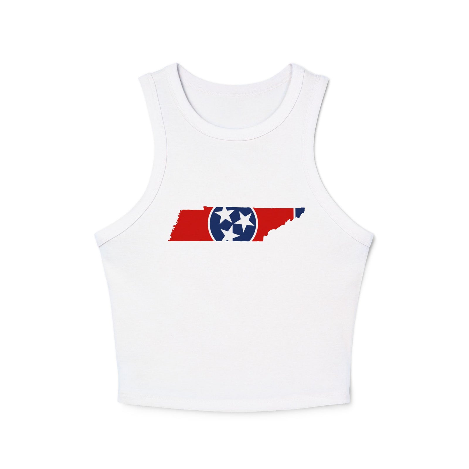 Tennessee Flag Cropped White Tank Top