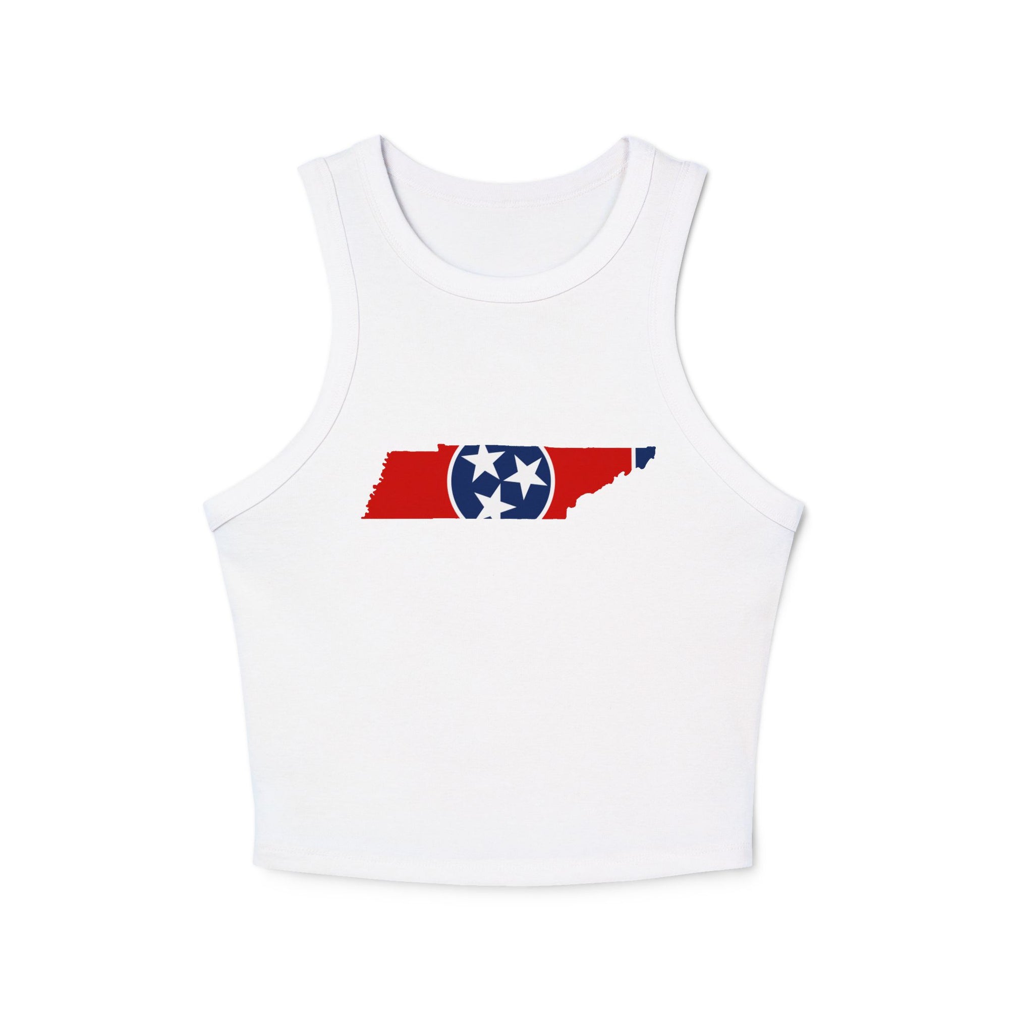 Tennessee Flag Cropped White Tank Top