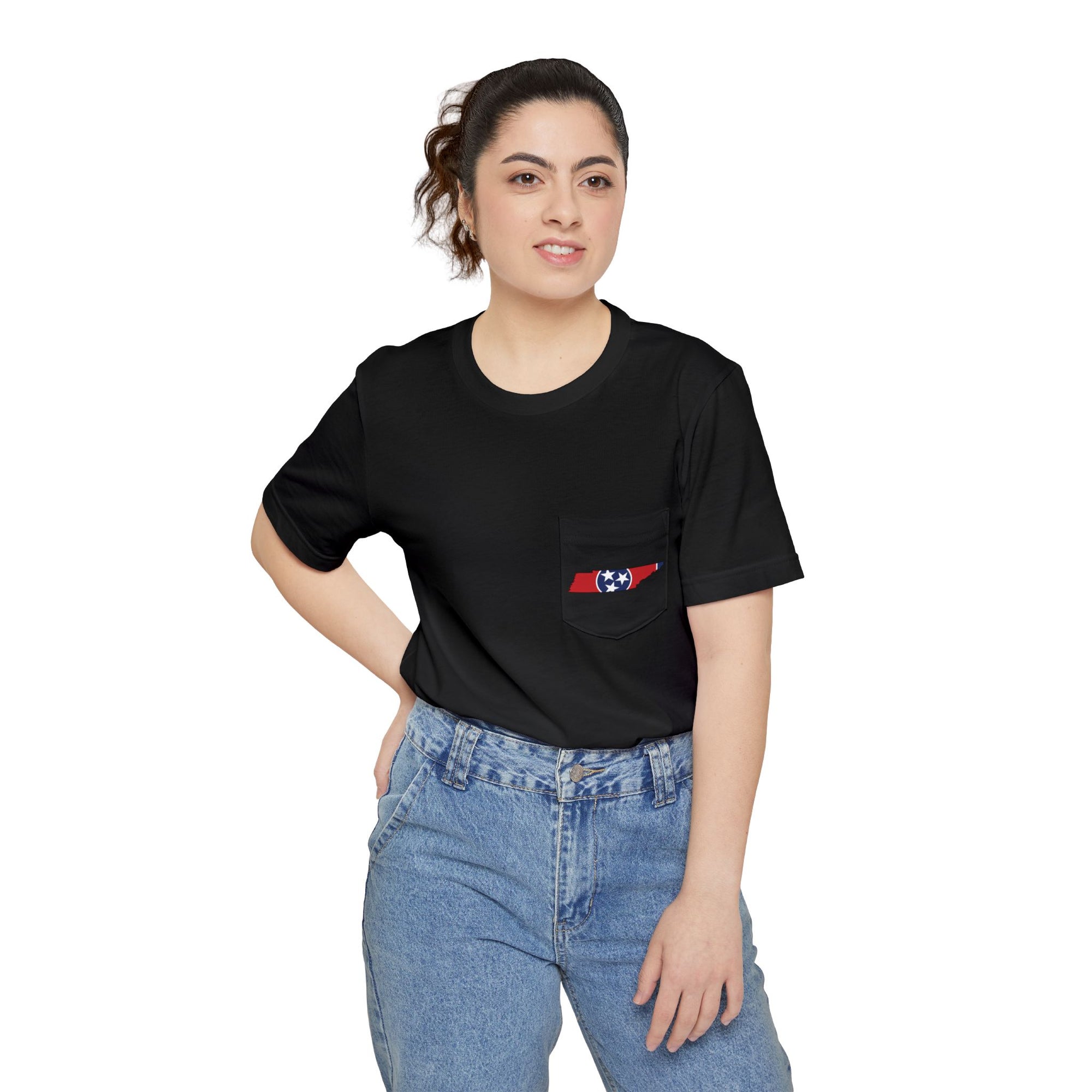 Tennessee State Flag Black Pocket T Shirt