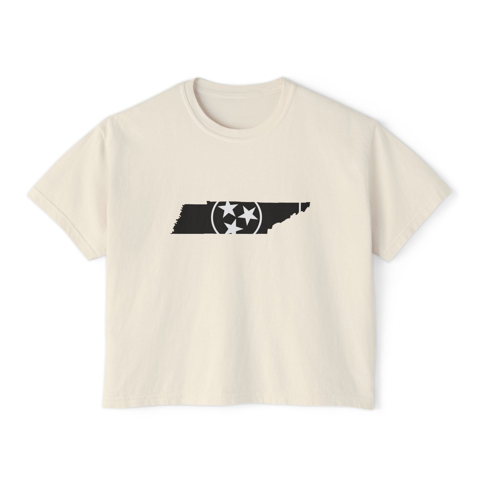 Black and White Tennessee Cropped Ivory T Shirt