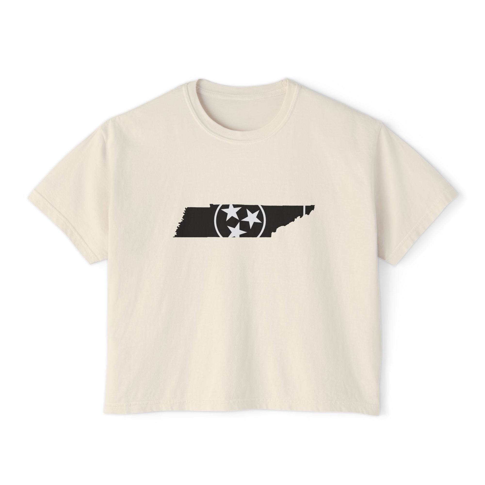 Black and White Tennessee Cropped Ivory T Shirt
