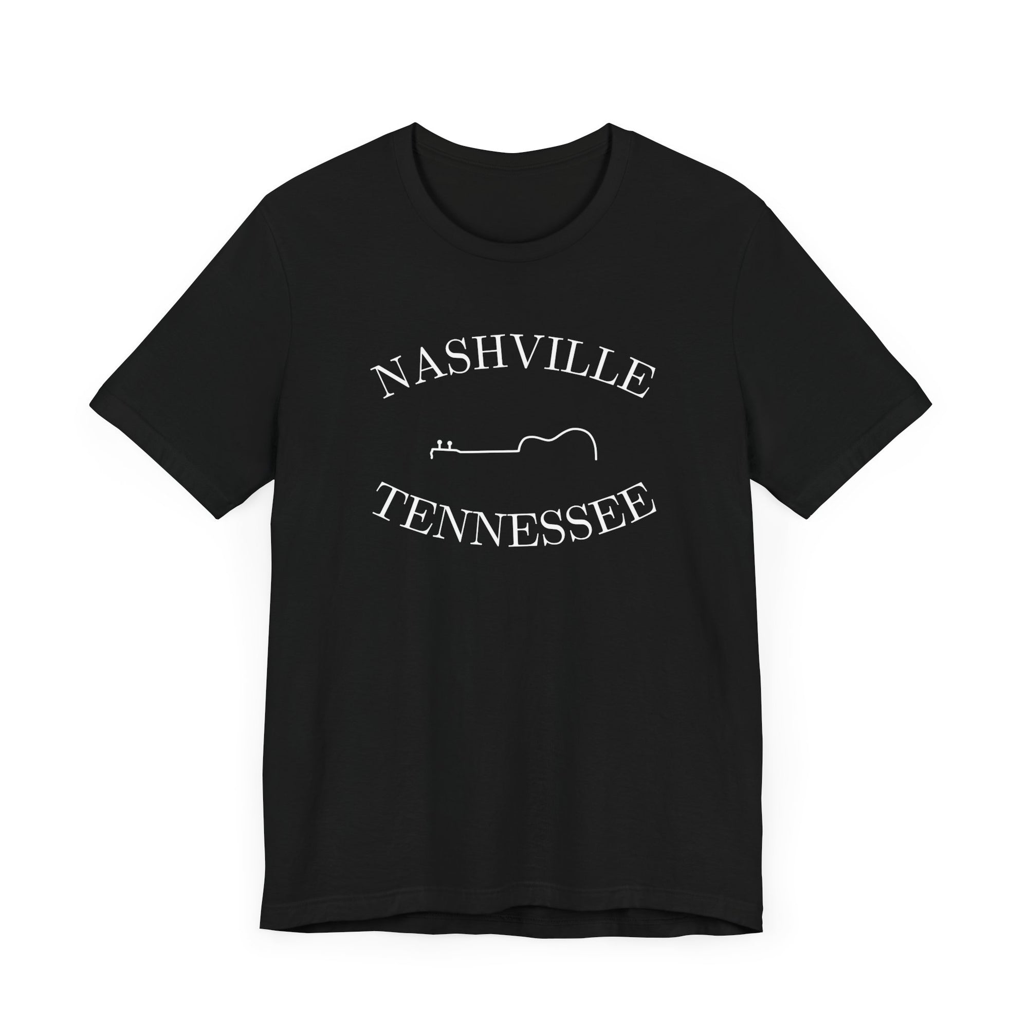 Nashville Tennessee Guitar Black T Shirt