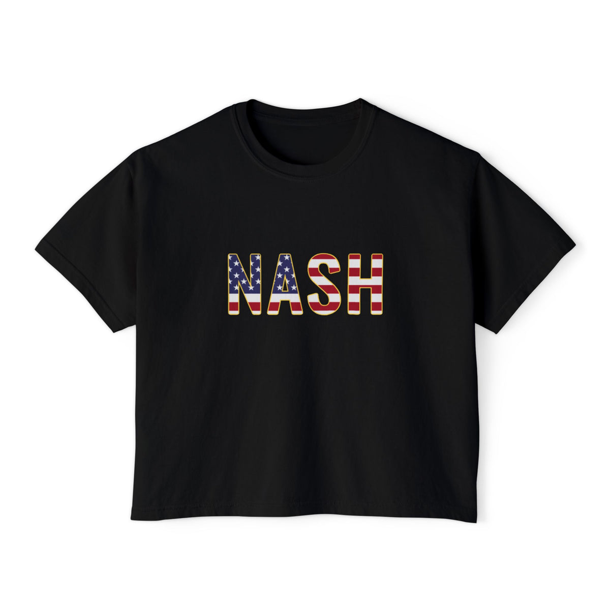 Nash American Flag Cropped Black T Shirt