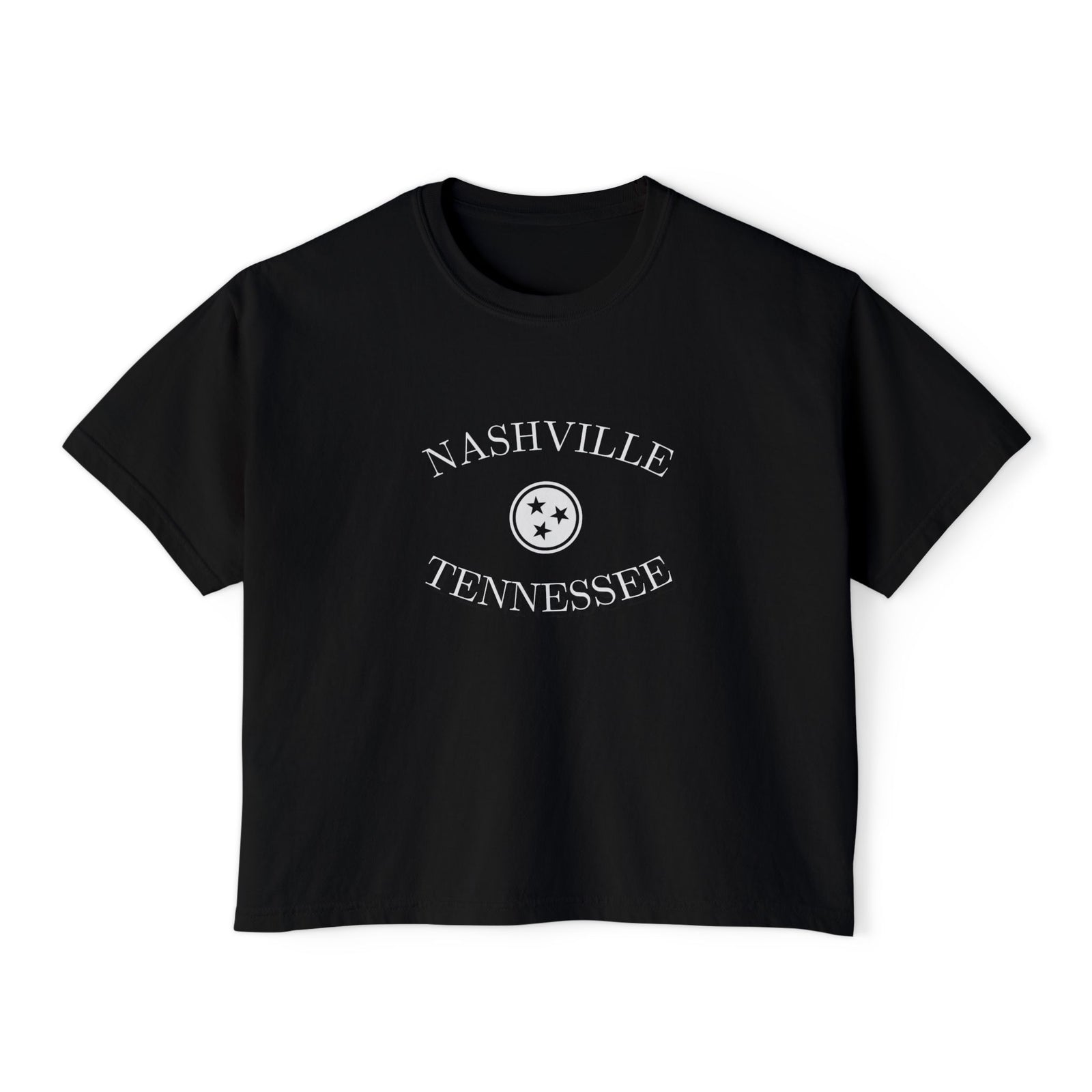 Nashville Tri Star Cropped Black T Shirt