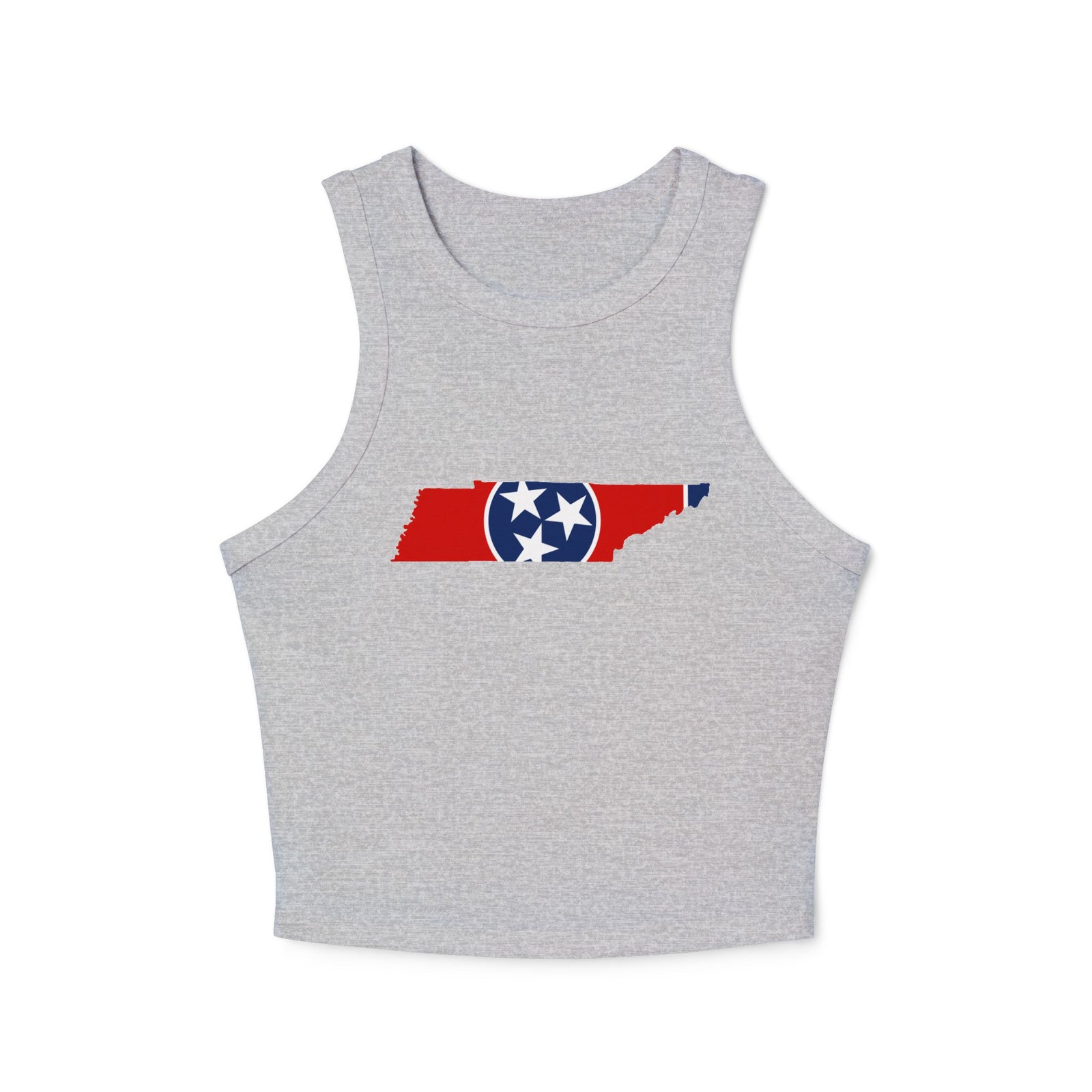 Tennessee Flag Cropped Gray Tank Top