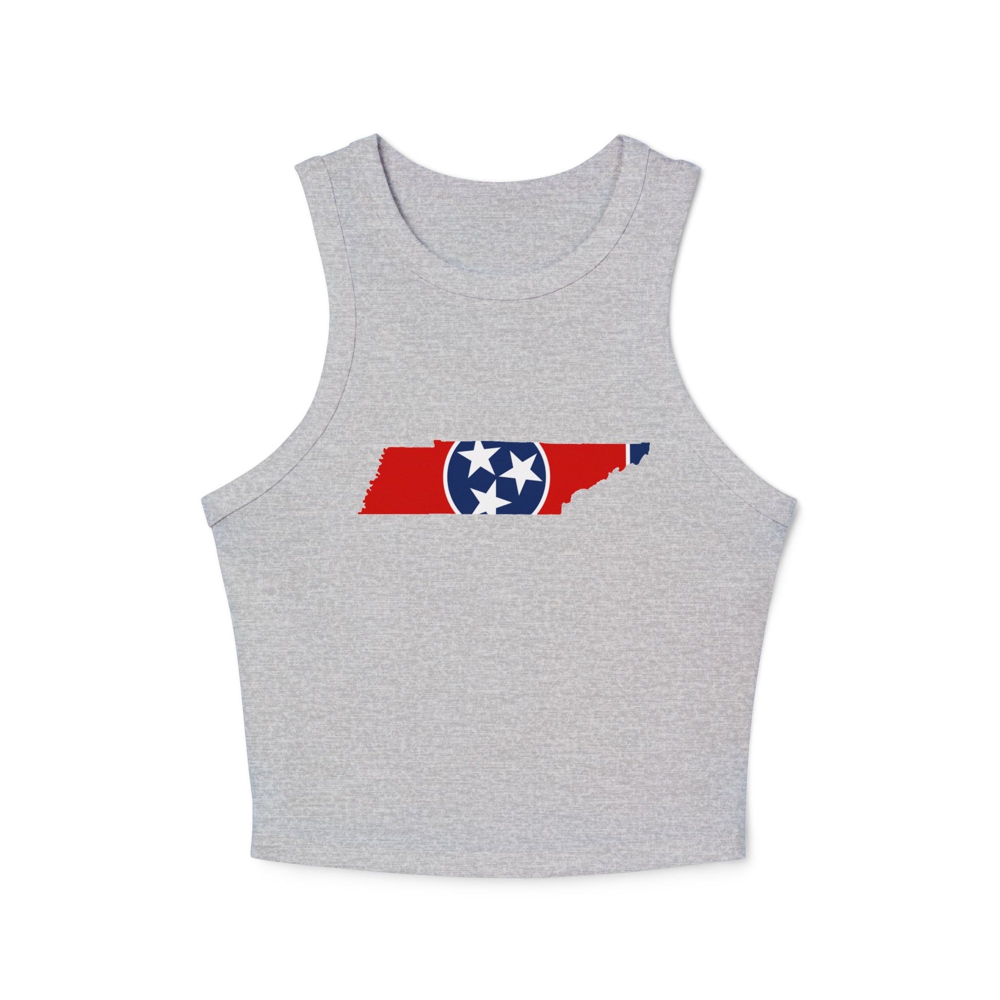 Tennessee Flag Cropped Gray Tank Top