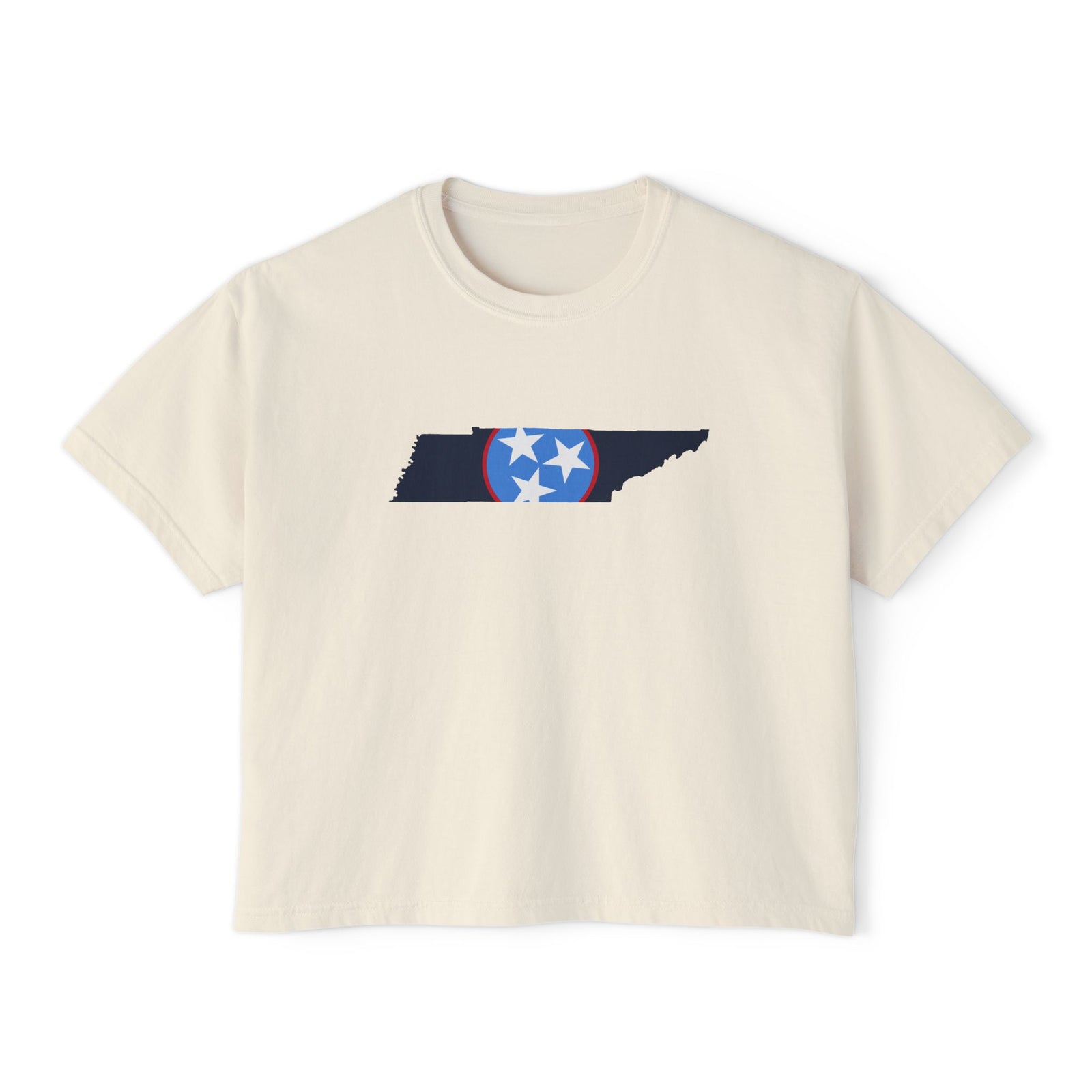 Cropped Nashville Titans Tennessee Flag Ivory T Shirt