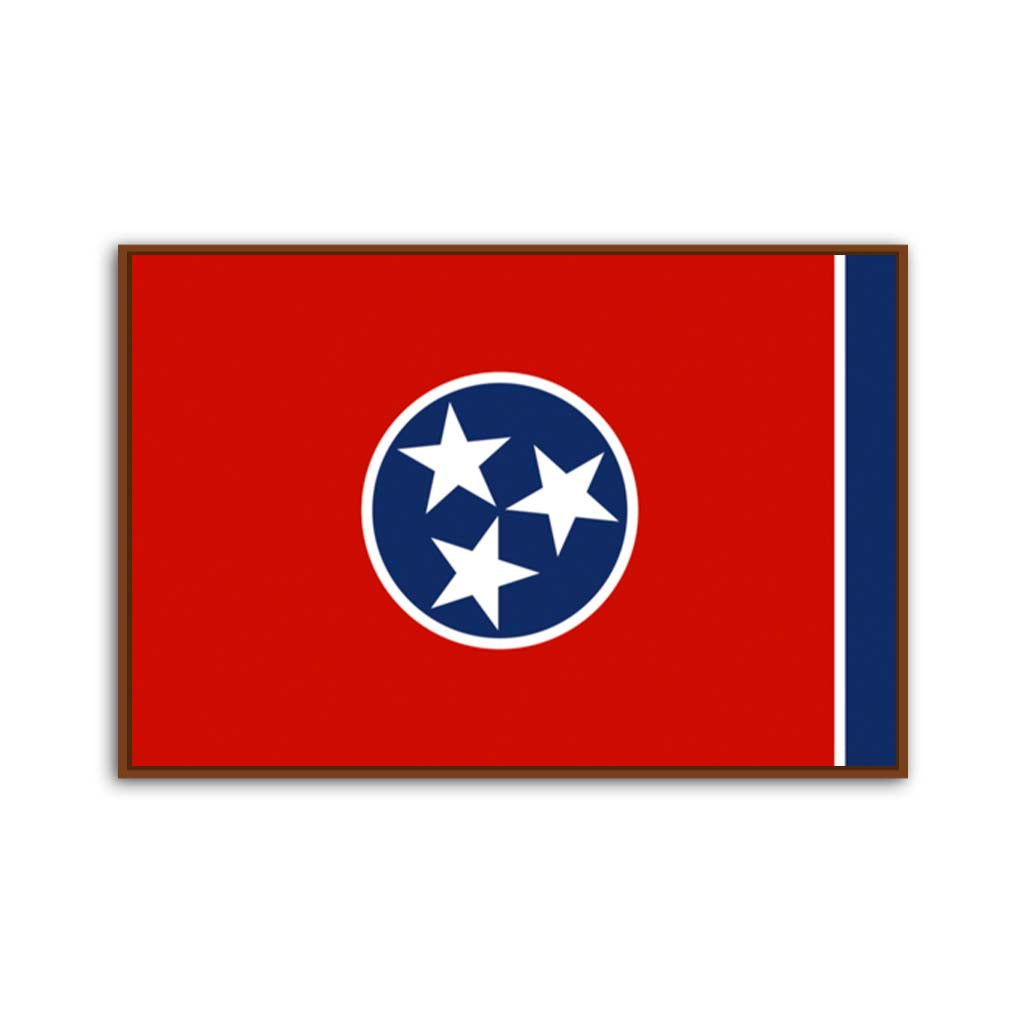 Tennessee Canvas Flag Art Print - Canvas Pecan Frame