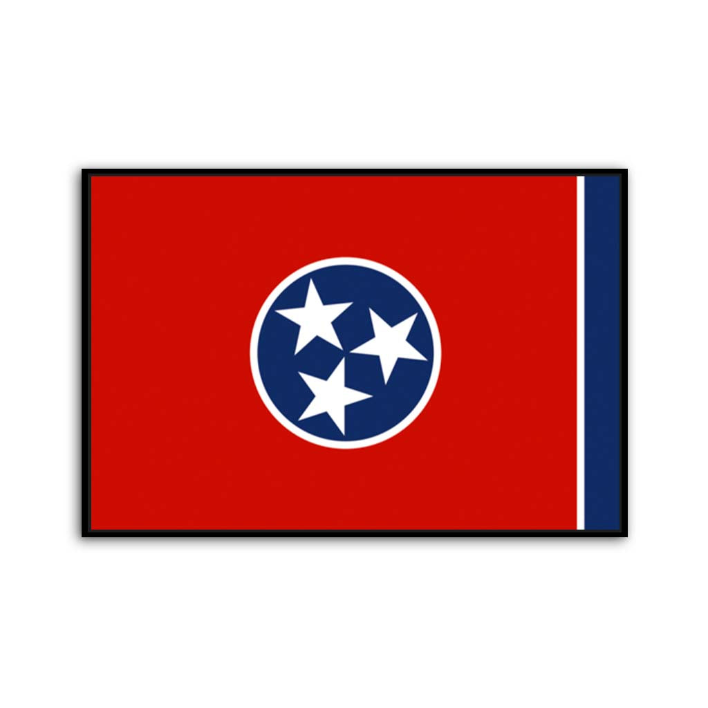 Tennessee Canvas Flag Art Print - Canvas Black Frame
