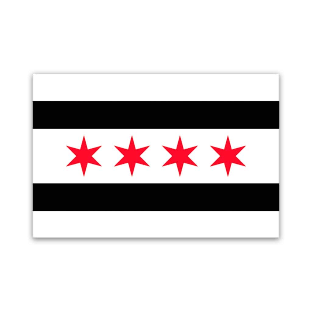 Black & Red Chicago Flag Canvas Wall Art Print