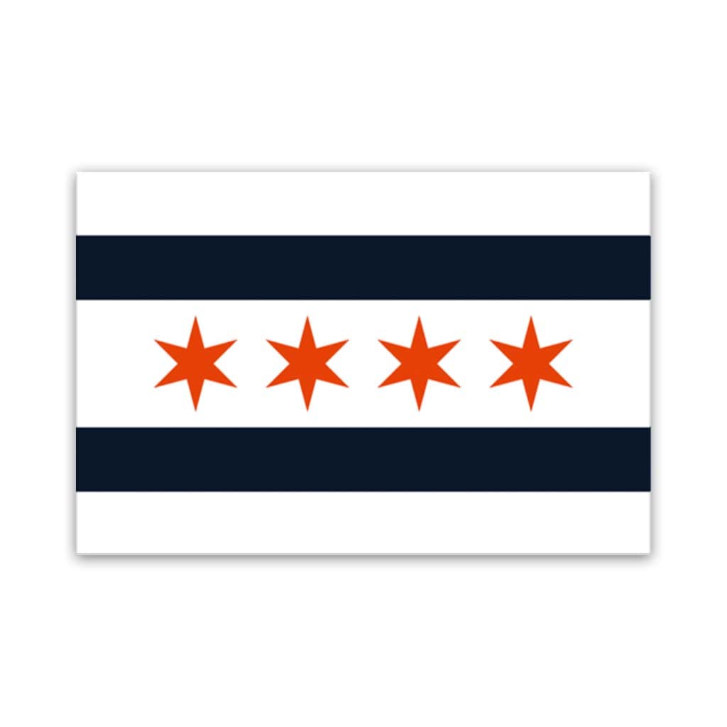 Navy & Orange Chicago Flag Canvas Wall Art Print