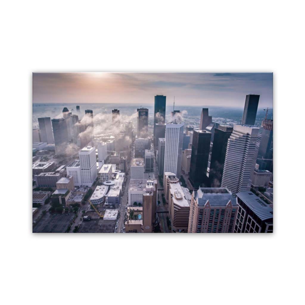 Cloudy Houston Skyline Canvas Wall Art Print