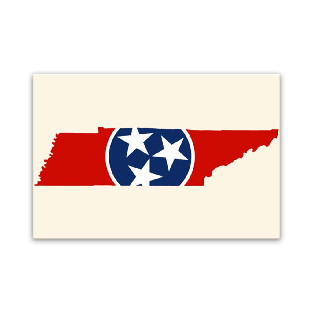Tennessee Flag Silhouette Canvas Wall Art Print - Canvas Ready To Hang