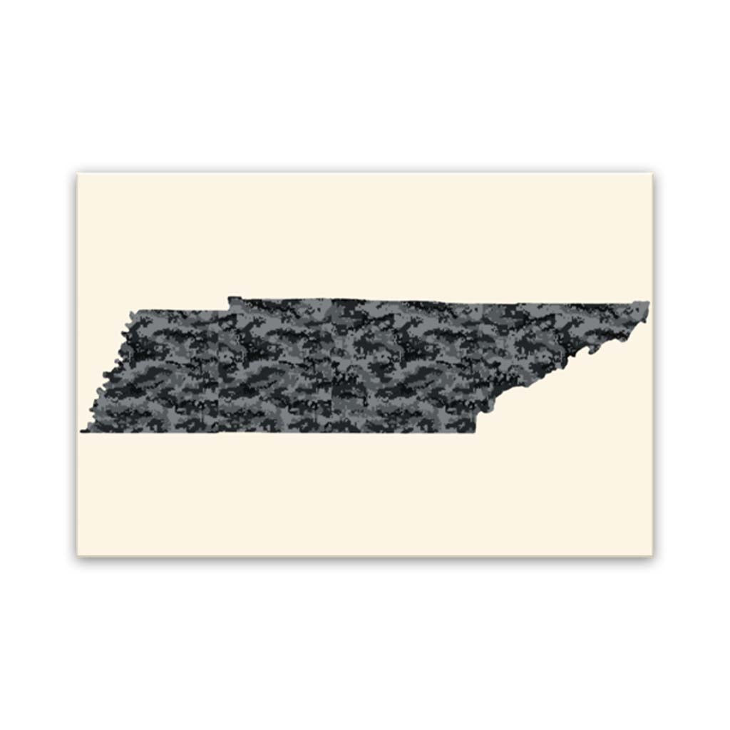 Tennessee Digital Camo Silhouette Canvas Wall Art Print - Canvas Ready To Hang