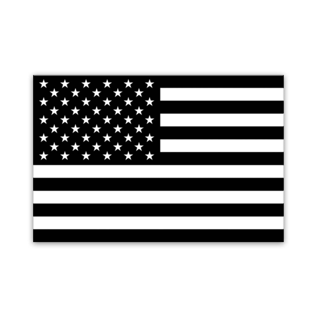 Black & White American Flag Silhouette Canvas Wall Art Print - Canvas Ready To Hang