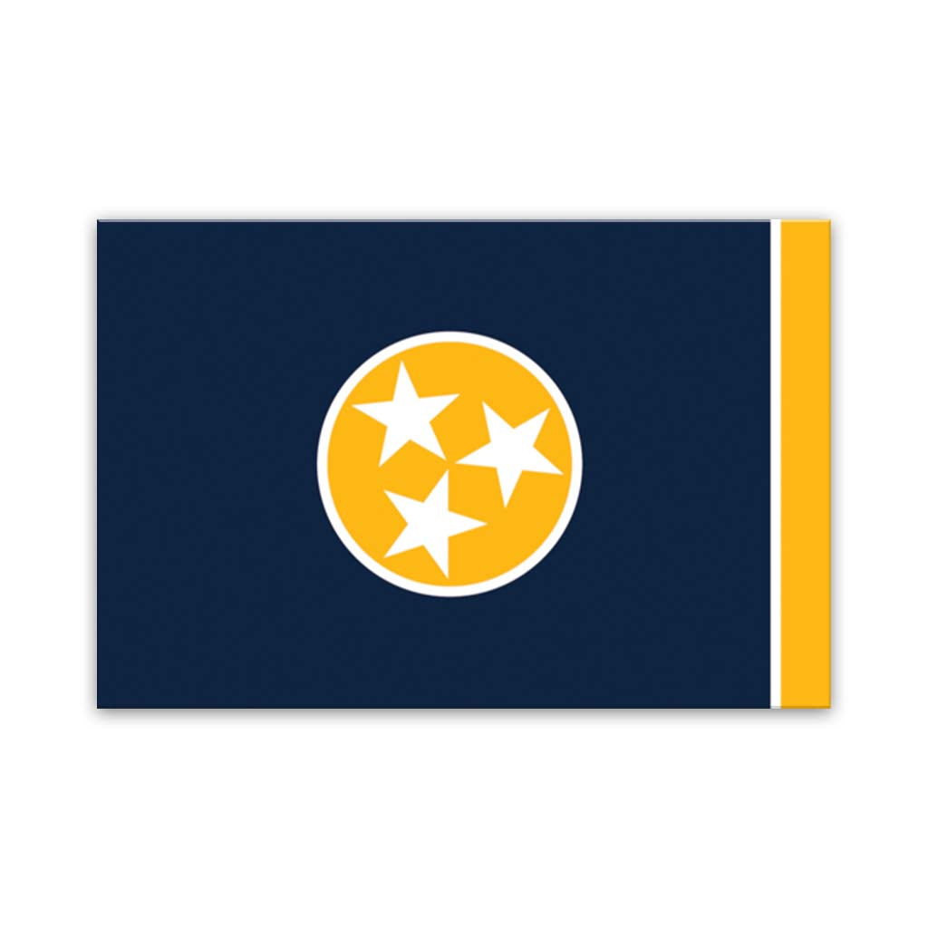 Navy & Gold Tennessee Canvas Flag Art Print - Canvas Ready To Hang