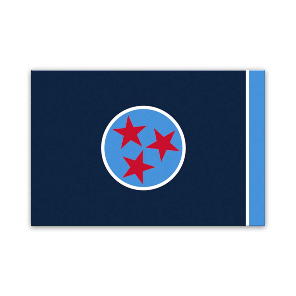 Navy & Teal Tennessee Canvas Flag Art Print - Canvas Ready To Hang