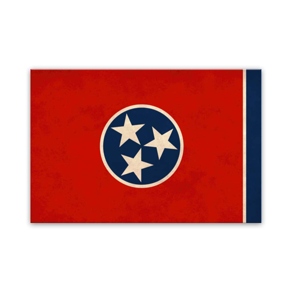 Distressed Tennessee Canvas Flag Art Print - Canvas Ready To Hang