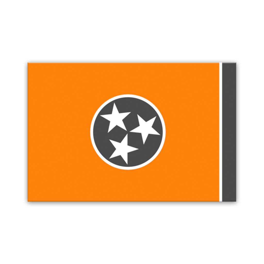 Orange & Gray Tennessee Canvas Flag Art Print - Canvas Ready To Hang