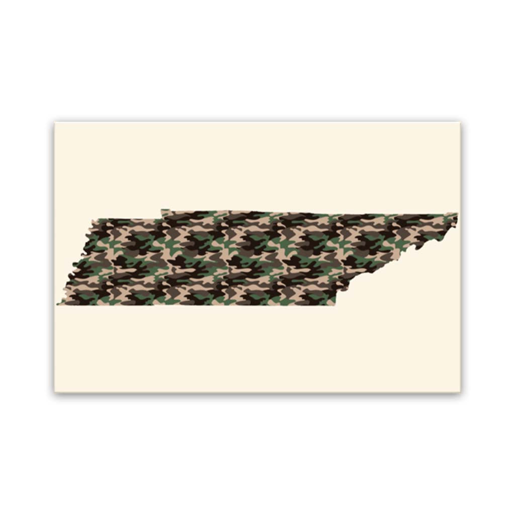Tennessee Woodland Camo Silhouette Canvas Wall Art Print - Canvas Ready To Hang