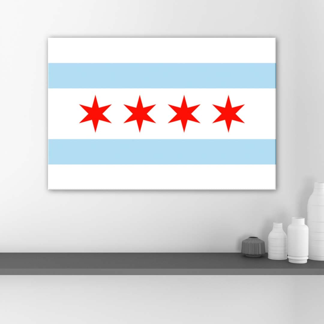 Chicago Flag Canvas Wall Art Print