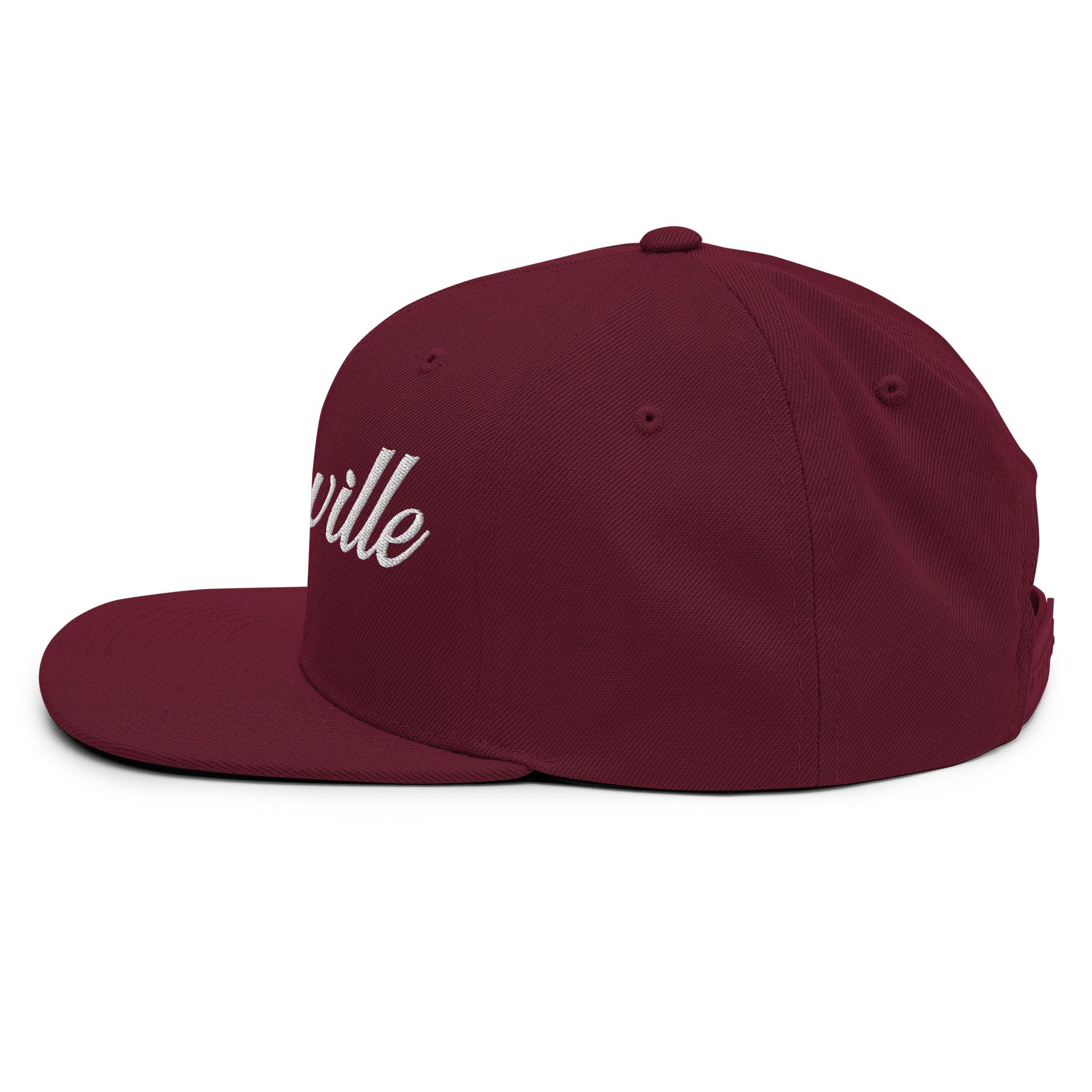 Nashville White Script Black Snapback Hat