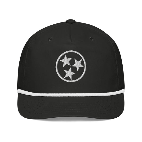 Tennessee Tri Star Black/White Rope Cap