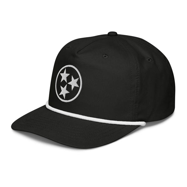 Tennessee Tri Star Black/White Rope Cap