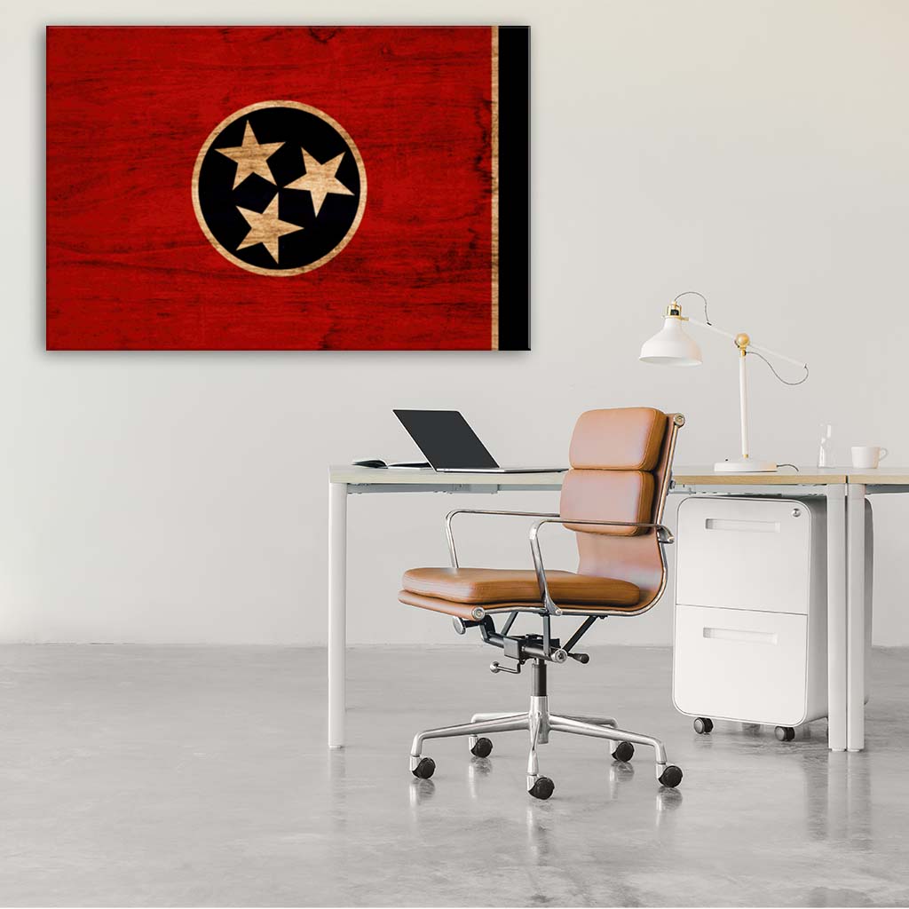 Rustic Tennessee Canvas Flag Art Print - Canvas Ready To Hang