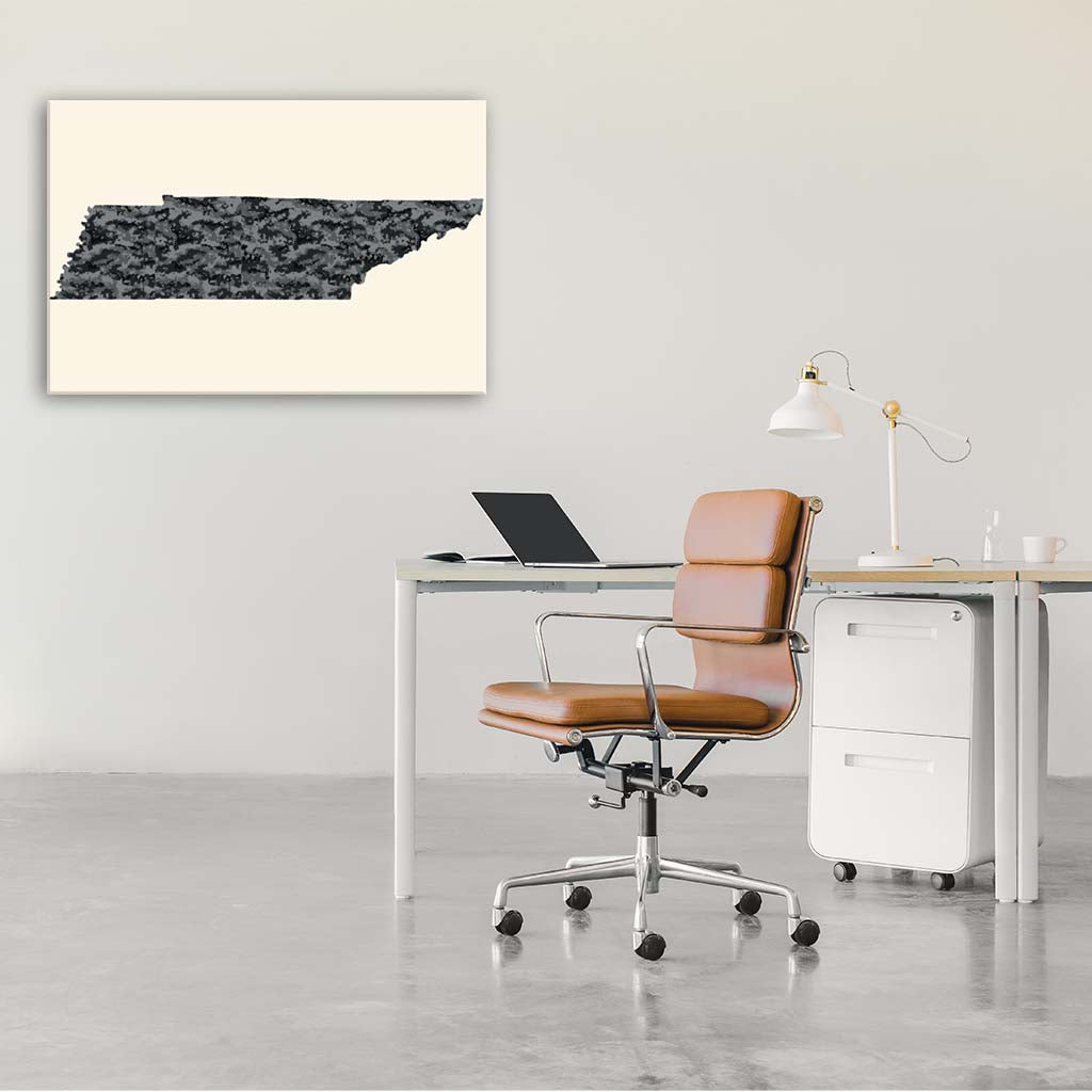 Tennessee Digital Camo Silhouette Canvas Wall Art Print - Canvas Ready To Hang