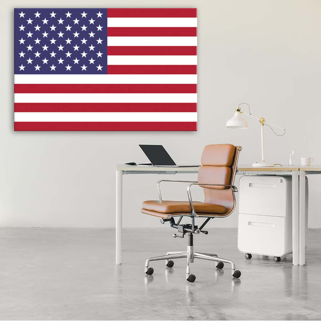 American Flag Silhouette Canvas Wall Art Print - Canvas Ready To Hang
