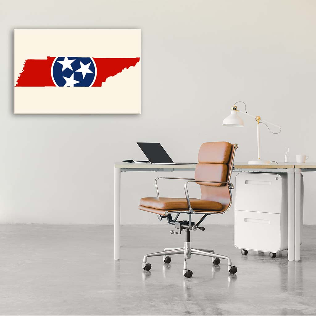 Tennessee Flag Silhouette Canvas Wall Art Print - Canvas Ready To Hang