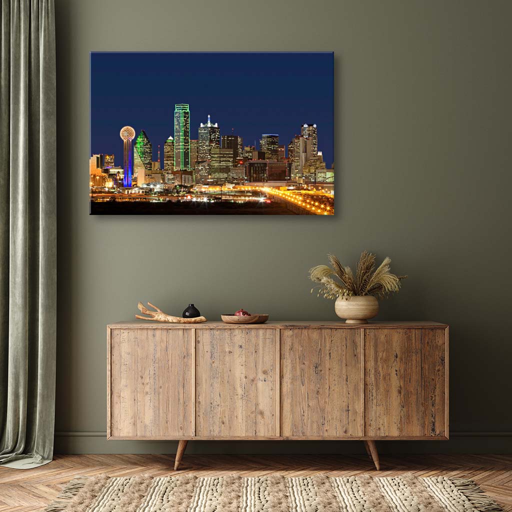 Dallas Skyline Canvas Wall Art Print