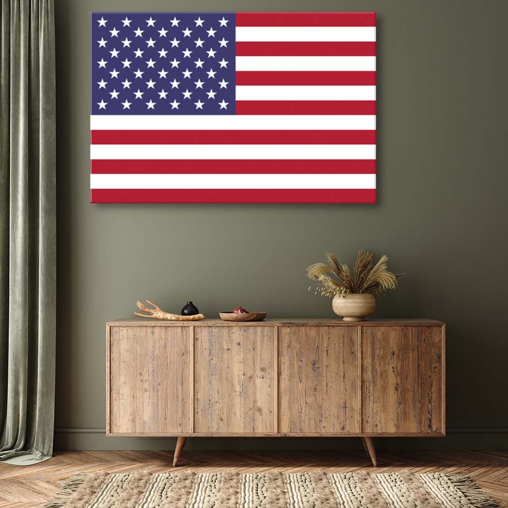 American Flag Silhouette Canvas Wall Art Print - Canvas Ready To Hang