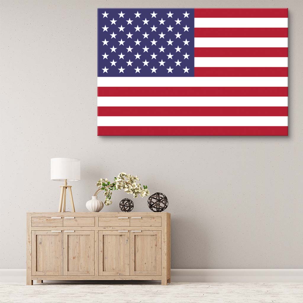 American Flag Silhouette Canvas Wall Art Print - Canvas Ready To Hang