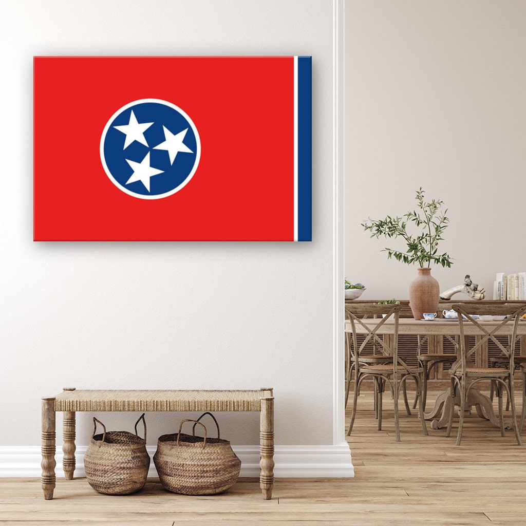 Tennessee Canvas Flag Art Print - Canvas Ready To Hang