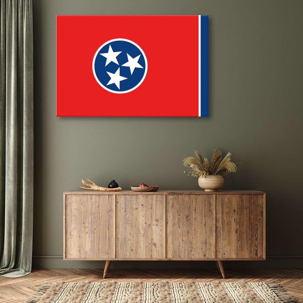Tennessee Canvas Flag Art Print - Canvas Ready To Hang